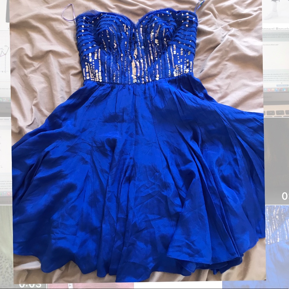 rebecca taylor blue sequin dress size 6. nordstrom